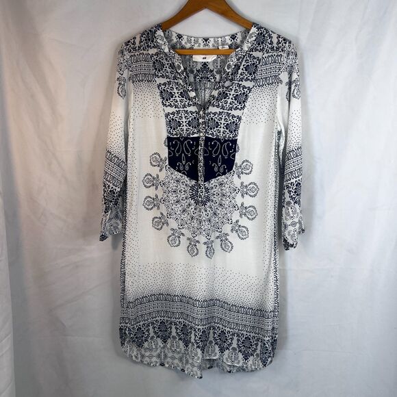 Label of Graded Goods Semi Sheer Handkerchief Shirt Dress Boho Casual Size 8 - Picture 12 of 12